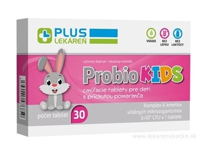 PLUS LEKÁREŇ Probio KIDS cmúľacie tbl pre deti, pomarančová príchúť 30 ks