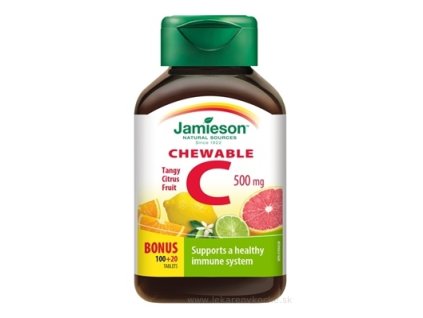 JAMIESON VITAMÍN C 500 mg citrusové ovocie tbl na cmúľanie, 100+20 zadarmo (120 ks)
