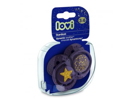 Lovi dynamický utišujúci cumlík Stardust 3-6m violet 2 ks
