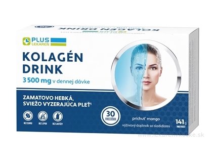 PLUS LEKÁREŇ Kolagén Drink prášok s príchuťou mango 30 vrecúšok