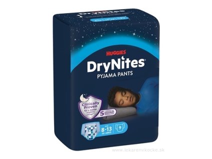HUGGIES DRY NITES LARGE PRE CHLAPCOV (8-15 rokov) plienkové nohavičky 27-57 kg 9 ks