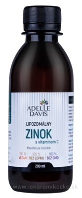 Adelle Davis Lipozomální zinek s vitamínem C 200 ml