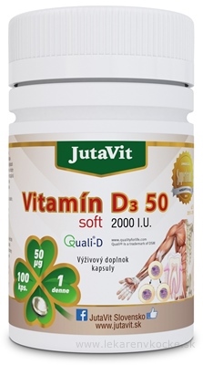 JuvaPharma Kft. JutaVit Vitamin D3 50 µg soft 100 ks