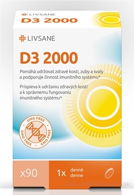 PXG Pharma GmbH LIVSANE Vitamin D3 2000 IU 90 kapslí