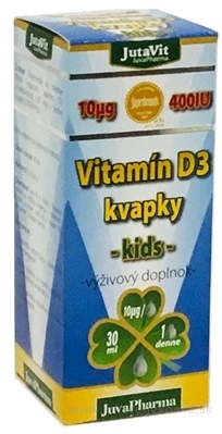 JuvaPharma Kft. JutaVit Vitamin D3 kapky - kids 30 ml