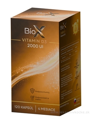 BioX Vitamín D3 2000 IU, 120 kapslí