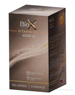 BioX Vitamin D3 4000 IU, 120 kapslí