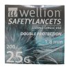 Wellion SAFETYLANCETS 25G - Lanceta bezpečnostná 200 ks