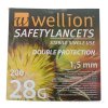 Wellion SAFETYLANCETS 28G - Lanceta bezpečnostná 200 ks