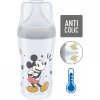 Nuk Perfect Match dojčenská fľaša Mickey temperature control šedá 260 ml
