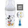 Nuk Perfect Match kojenecká láhev Mickey temperature control šedá 260 ml