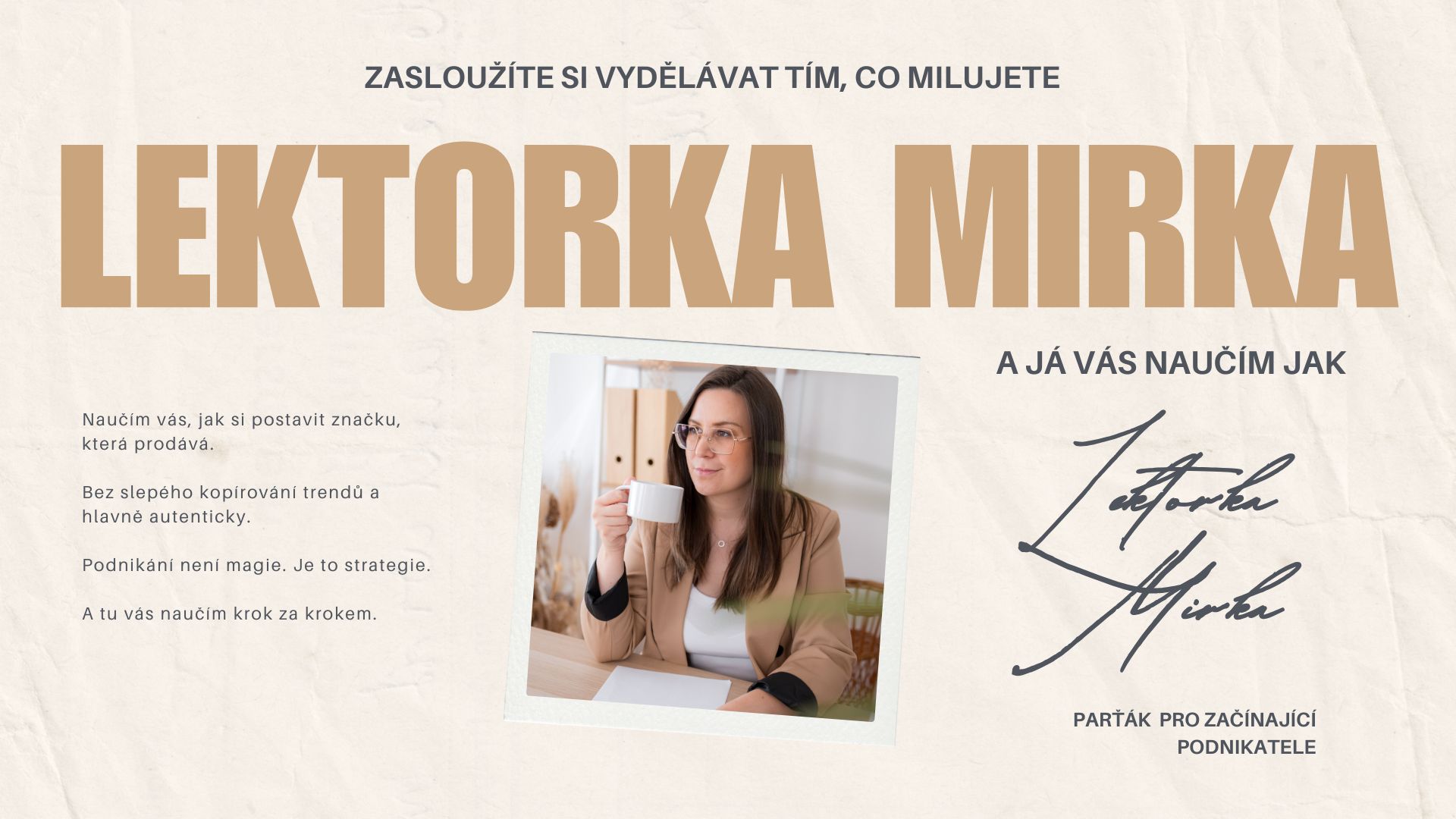 lektorka pro začínající podnikatele marketing