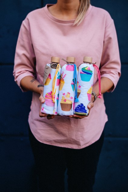 Zero waste skleněná lahev na pití - 350 ml