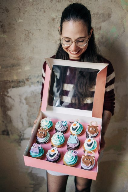 Ledové království - 12ks cupcakes (v krabičce)