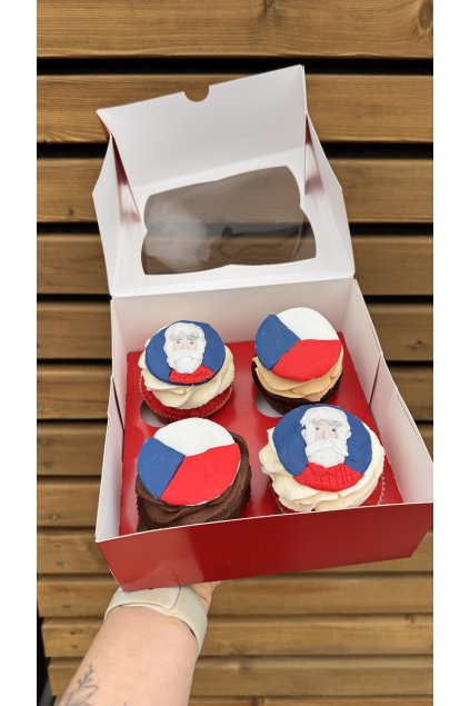 Stojíme za prezidentem - 4ks cupcakes (v krabičce)