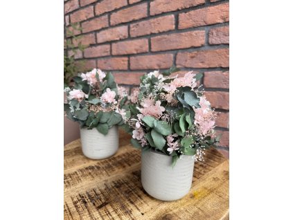 Stabilizovaný aranžmán v kompozitnom kvetináči "Pink Hydrangea"