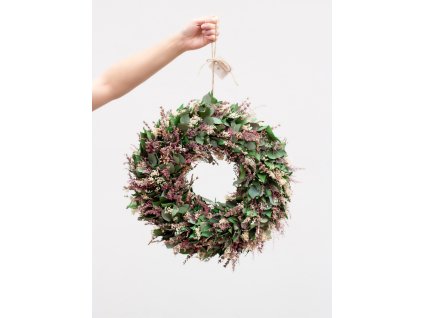 Luxusný kvetinový veniec zo stabilizovaných kvetov v ružových tónoch