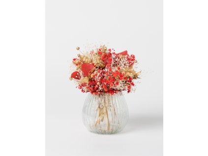 červeno zlatý  vianočný aranžmán