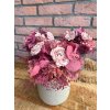 Stabilizovaný aranžmán v kompozitnom kvetináči "Pink Roses"