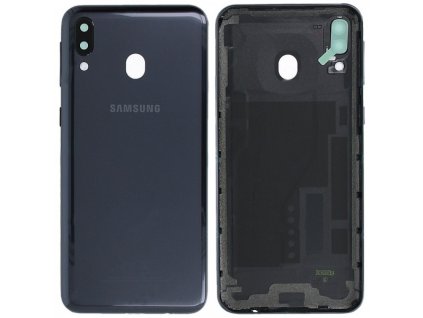 Zadní kryt s krytem fotoaparátu pro Samsung Galaxy M20 (SM-M205F) v černé barvě.