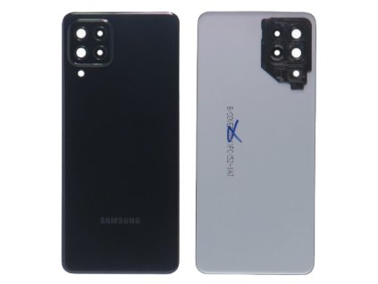 Zadní kryt s krytem fotoaparátu pro Samsung Galaxy A22 (SM-A225F) v černé barvě.