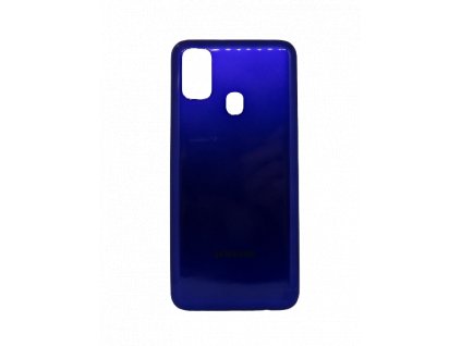 Zadní kryt pro Samsung Galaxy M21 (SM-M215F) v modré barvě Midnight Blue s výřezy pro fotoaparát a snímač otisků prstů.