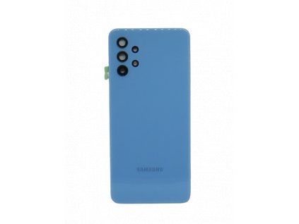 Detailní pohled na modrý zadní kryt pro Samsung Galaxy A32 5G (SM-A326B) s viditelnými otvory pro fotoaparát.