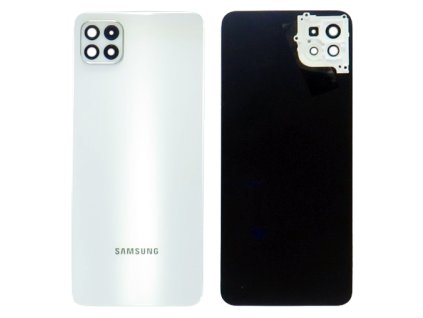 Zadní kryt s krytem fotoaparátu pro Samsung Galaxy A22 5G (SM-A226B) v bílé barvě.