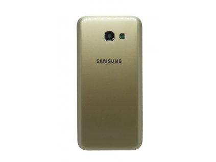 Detailní pohled na zlatý zadní kryt (Gold Sand) pro Samsung Galaxy A5 2017 (SM-A520FN), zvýrazňující kvalitu materiálu a přesné provedení otvoru pro kameru.
