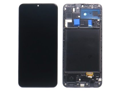 Náhrada LCD Displej Samsung Galaxy A20 (SM-A205F) + dotyková plocha černá + Rám