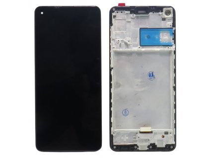 Eredeti LCD Samsung Galaxy A21s (A217F)  képernyő+ érintőfelület fekete + keret
