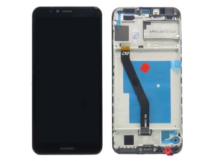 Eredeti LCD Huawei Y6 2018 / Y6 Prime 2018  képernyő + érintőfelület fekete + keret