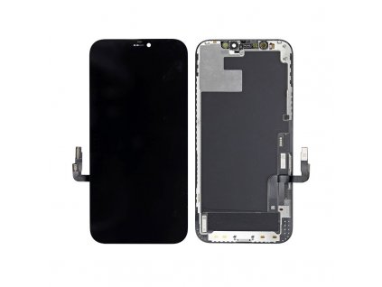 Apple iPhone 12, iPhone 12 Pro kijelző + érintő fekete - Hard Oled