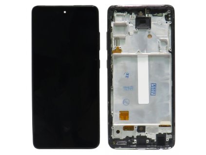 SMALL OLED képernyő Samsung A52 4G (SM-A525F), A52 5G (SM-A526B), A52s 5G (SM-A528B) + fekete érintőképernyő + Keret (Awesome Black)
