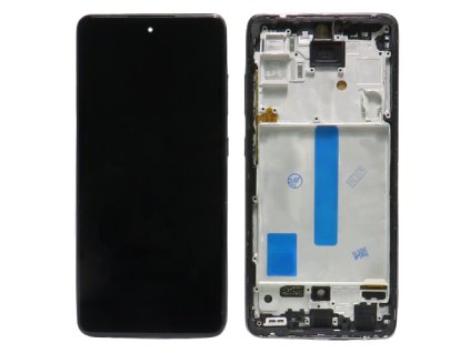 Samsung Galaxy A52 5G (SM-A526B), A52s 5G (SM-A528B) LCD pótképernyő+ érintőfelület fekete + keret (Awesome Black)