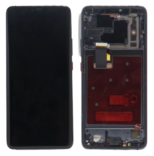 Eredeti LCD kijelző Huawei Mate 20 Pro + érintőpanel fekete  + ujjlenyomat érzékelő + keret