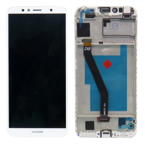 Eredeti LCD Huawei Y6 2018 / Y6 Prime 2018 képernyő + érintőfelület fehér + keret