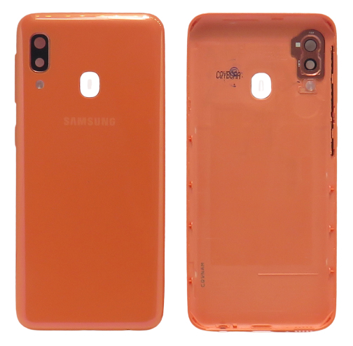 Samsung Galaxy A20e (SM-A202F) - Hátsó tok +fényképező tok, narancssárga színű