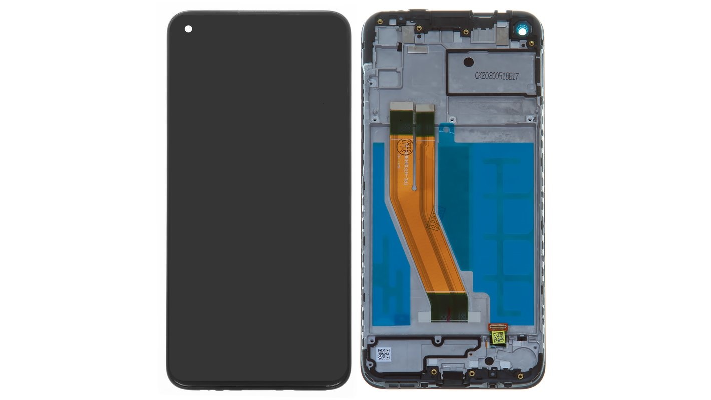 Eredeti LCD Samsung Galaxy M11 (m115) képernyő+ érintőfelület fekete + keret