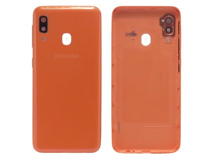 Capac spate Samsung Galaxy A20e (SM-A202F) + sticlă cameră foto - portocale