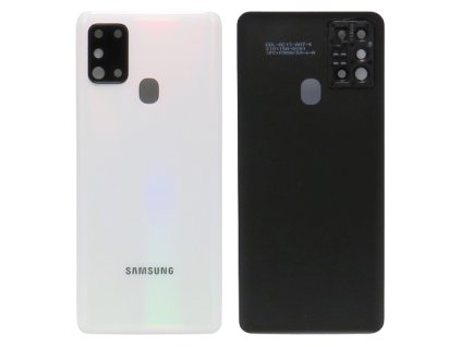 Capac spate Samsung Galaxy A21s (A217F) + sticlă cameră foto - alb