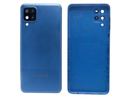 Capac spate Samsung Galaxy A12 + sticlă cameră foto - albastru