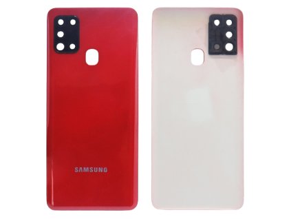 Capac spate Samsung Galaxy A21s (A217F) + sticlă cameră foto - roșu