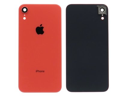 Sticlă spate pentru Apple iPhone XR – Culoare portocaliu (Coral) cu lentile integrate pentru cameră