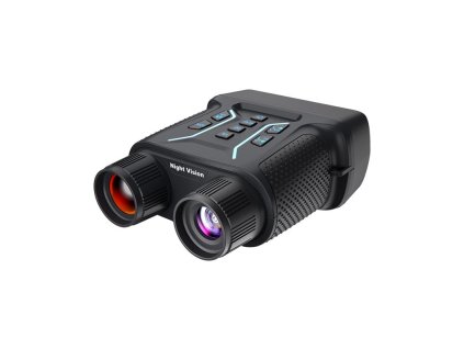 Viziune nocturnă binoculară cu infraroșu NV2183 cu lentile și butoane de control, vedere frontală.