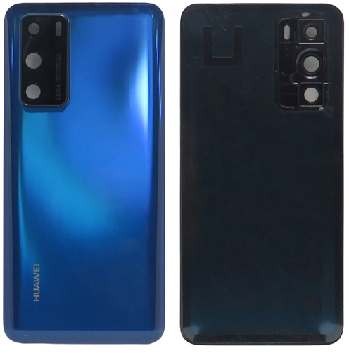 Capac spate Huawei P40 + sticlă cameră foto - albastru