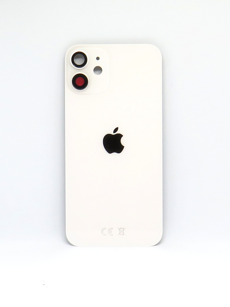 Apple Sticlă spate Iphone 12 mini + sticlă cameră foto - White
