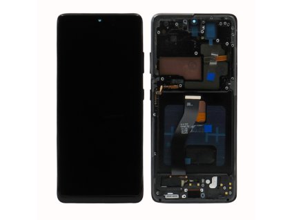 Samsung Galaxy S21 Ultra (SM-G998B) displej + dotyková plocha + Rám (Phantom Black) - OLED