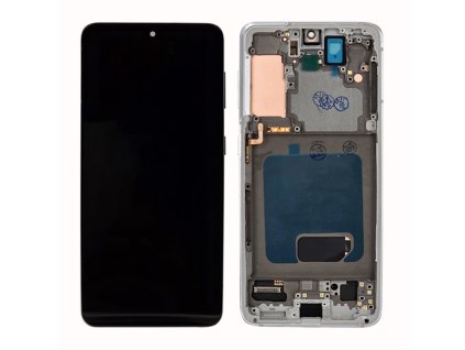 Samsung Galaxy S21 5G (SM-G991B) displej + dotyková plocha + Rám (Phantom White) - OLED