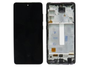 OLED Displej Samsung Galaxy A52 (SM-A525F), A52 5G (SM-A526B) + dotyková plocha čierna + Rám (Awesome Black)